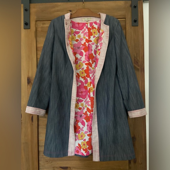 Della Spiga long blazer , original blazer , flower print , size 8 - Picture 10 of 12